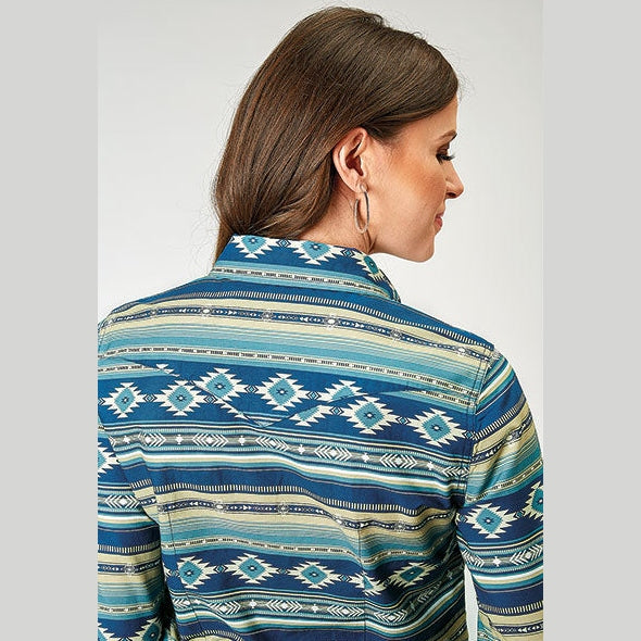 ROPER WOMENS AZTEC BLANKET PRINT WESTERN SHIRT