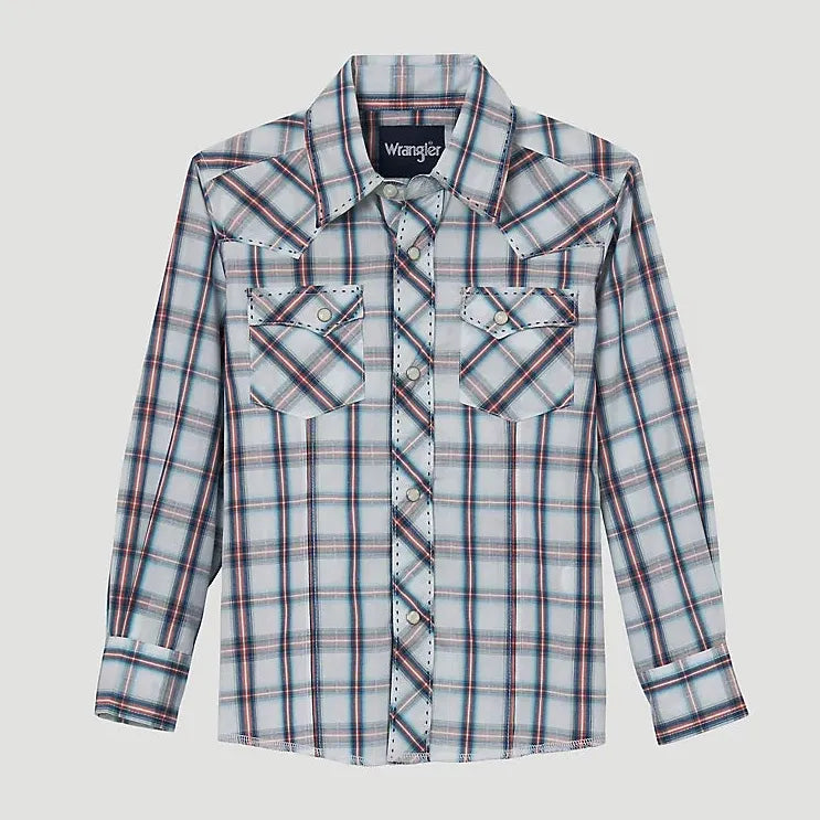 WRANGLER BOYS WESTERN SHIRT - PALE GREY