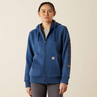ARIAT WOMENS REBAR ALL WEATHER FULL ZIP HOODIE - ENSIGN