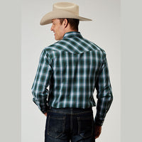 ROPER MENS OCEAN PLAID WESTERN SHIRT - TALL