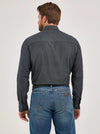WRANGLER MENS CODY JOHNSON BUTTON DOWN SHIRT - BLACK SHADOW