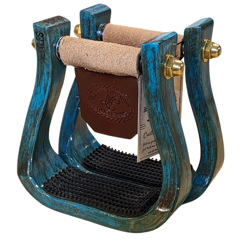 NETTLES YOUTH BARREL RACING STIRRUP - DISTRESSED TURQUOISE