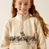 ARIAT GIRLS PASTURE 1/4 ZIP SWEATSHIRT - OATMEAL