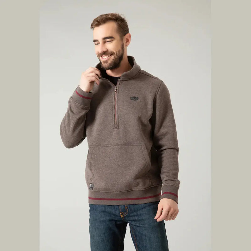 KIMES RANCH MENS BOXER QZ SWEATSHIRT - CHARCOAL