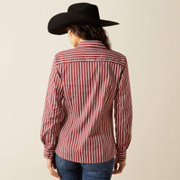 ARIAT WOMENS KIRBY STRETCH SHIRT - CABERNET STRIPE