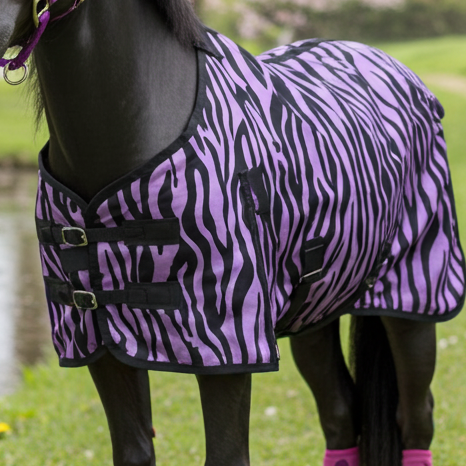 Nordic Star Pony/Mini Fly Sheet Purple Zebra  - Standard Neck