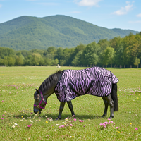 Nordic Star Pony/Mini Fly Sheet Purple Zebra  - Standard Neck