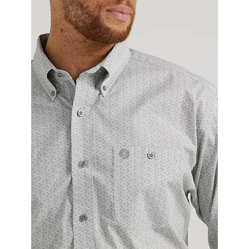 WRANGLER MENS GEORGE STRAIT SHIRT - GREY HATCHES