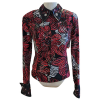 Western Show Pleasure Rail Shirt Jacket - RED & BLACK - Medium