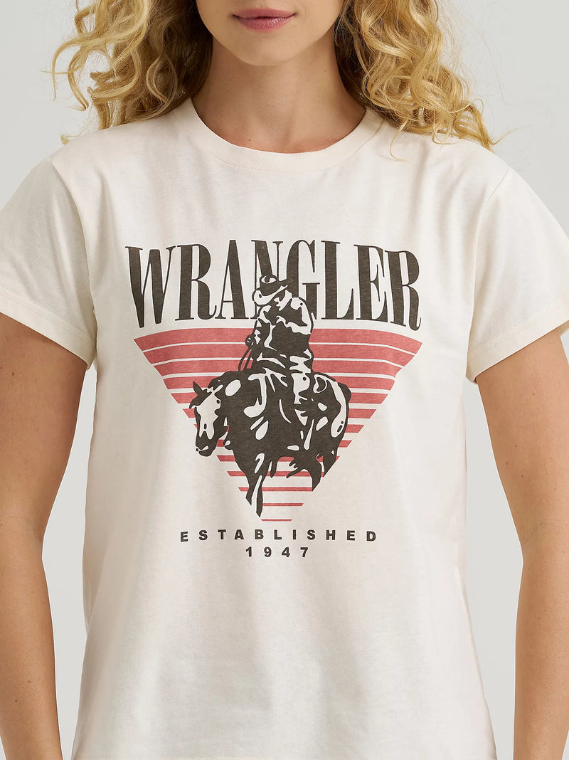 WRANGLER WOMEN GRAPHIC RETRO TEE - WHISPER WHITE