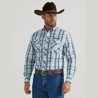 WRANGLER MENS LOGO SHIRT - LARK PLAID