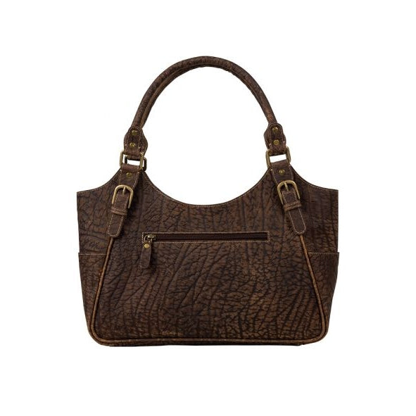 MYRA PECOS HAND WEAVE PATTERN LEATHER & HAIRON BAG