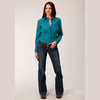 ROPER WOMENS SOLID POPLIN WESTERN SHIRT - DEEP TEAL