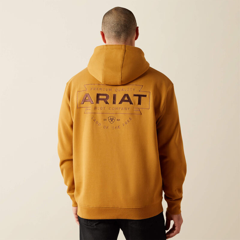 ARIAT MENS SOUTHWEST SIMPLE HOODIE - BONE BROWN