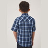 ROPER BOYS SHORT SLEEVE MIDNIGHT PLAID WESTERN SHIRT