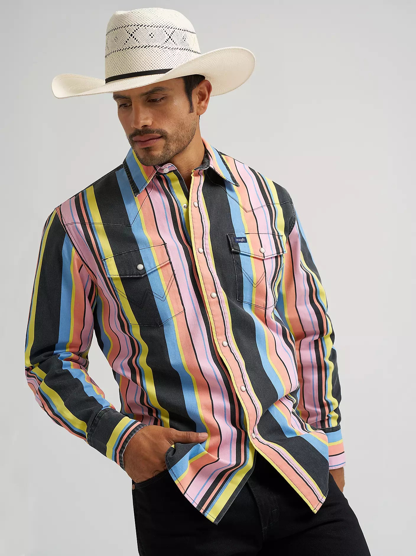 2026 - WRANGLER MENS VINTAGE -INSPIRED BRUSHPOPPER WESTERN SNAP SHIRT