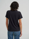 WRANGLER WOMENS NOSTALGIA LOGO REGULAR FIT TEE - BLACK BEAUTY