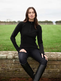 LEMIEUX FRANCES QUARTER ZIP FLEECE  - BLACK