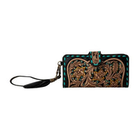 MYRA SANTA FE HAND TOOLED WRISTLET WALLET