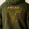 ARIAT MENS BARBWIRE SKULL HOODIE - DARK GREEN