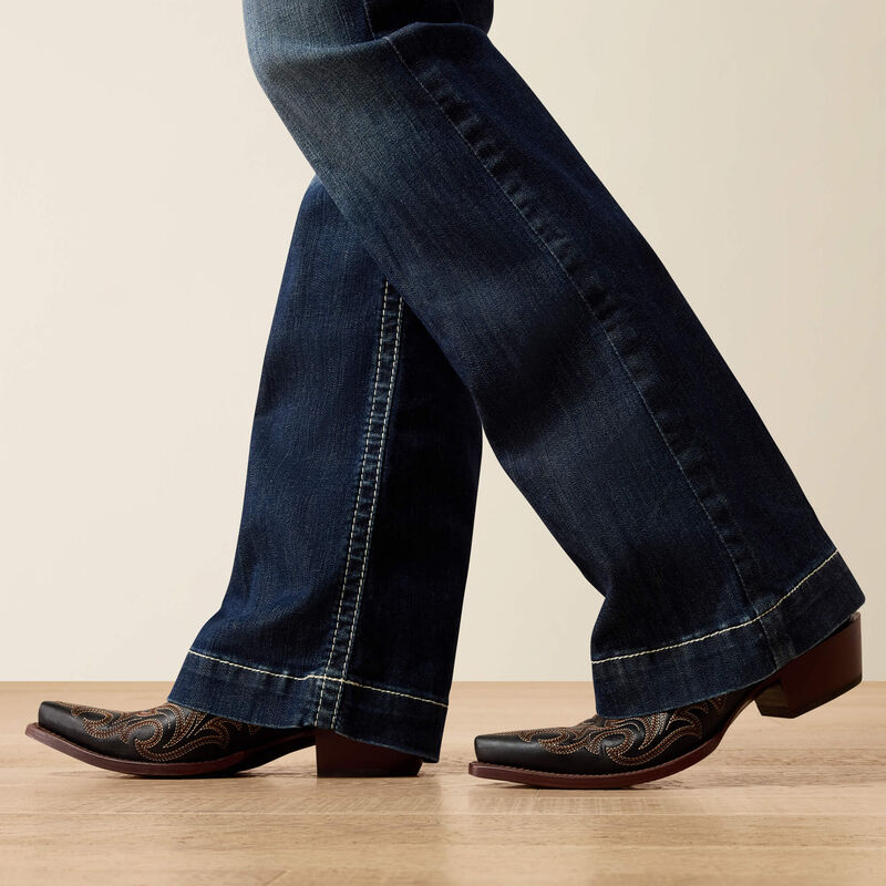 ARIAT WOMENS TROUSER MID RISE ENTWINED WIDE LEG JEAN