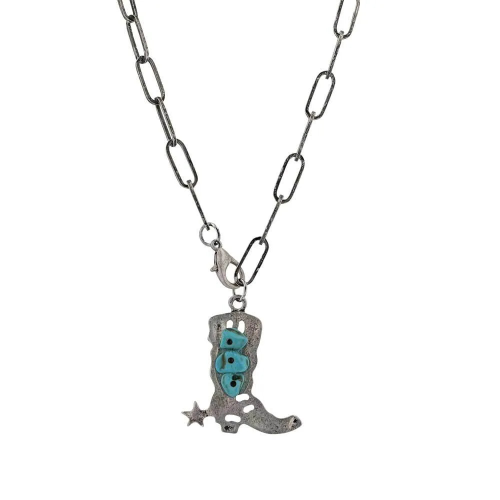 MONTANA ATTITUDE NECKLACE - KICKIN? IT UP TURQUOISE