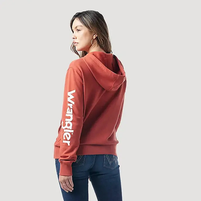 WRANGLER WOMENS RETRO HOODIE - RUST