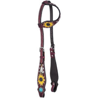 ROYAL KING HAIR-ON SUNFLOWER ONE EAR HEADSTALL & BREASTCOLLAR SET