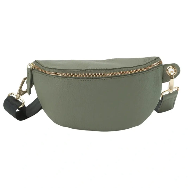 RIVET AND BURR HALF MOON FANNY PACK WITH REMOVABLE STRAP