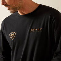 ARIAT MENS CLEAN STRIPE LONG SLEEVE TEE - BLACK