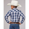 ROPER BOYS BLUE/WHITE PLAID WESTERN SHIRT