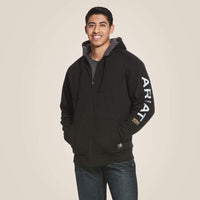 ARIAT MENS REBAR ALL WEATHER FULL ZIP HOODIE - BLACK