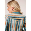 ROPER WOMENS WATERCOLOR STRIPE WESTERN SHIRT