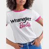 WRANGLER WOMENS X BARBIE LOGOS SLIM RINGER TEE