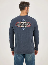WRANGLER MENS LONG SLEEVE GRAPHIC SHIRT - DARK NAVY