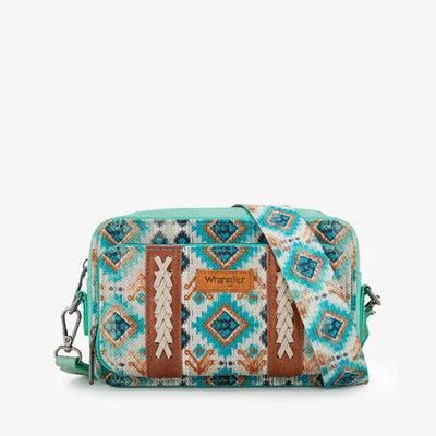 WRANGLER AZTEC DUAL SIDED PRINT CROSSBODY PURSE