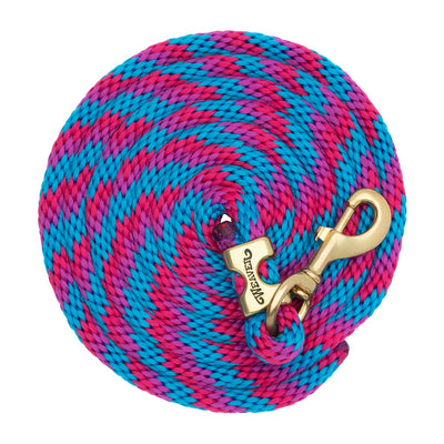 WEAVER LEATHER POLY LEAD ROPE 10' WITH SOLID BRASS SNAP - RIBBON