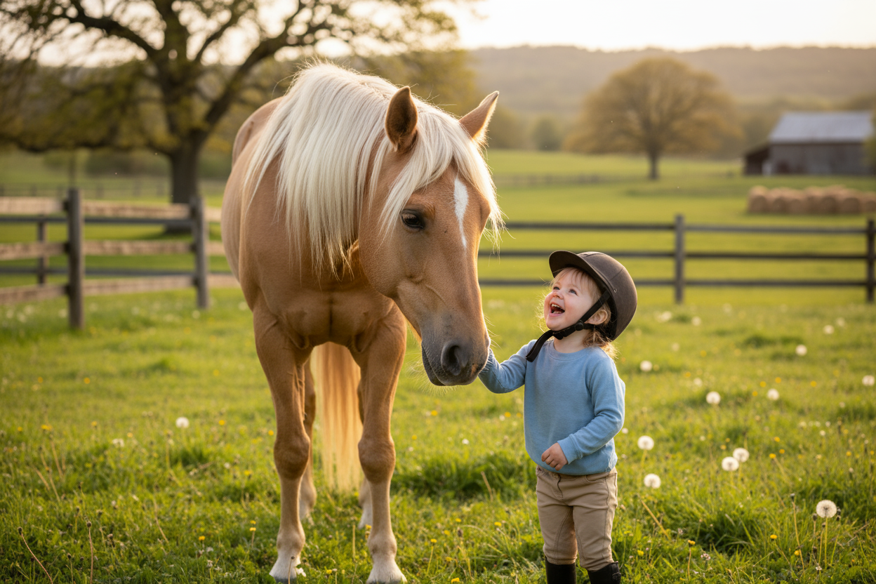 horse with a child