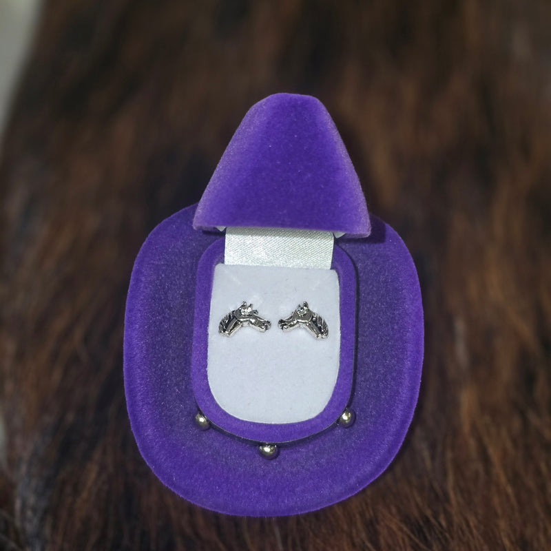 AWST EARRING IN A COWBOY SHAPED GIFT BOX