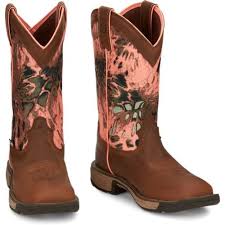 Justin Womens Rush Russet Brown Water Buffalo Waterproof Square Toe Boot