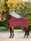 LEMIEUX ARIKA MONOGRAM FLEECE RUG - BURGUNDY
