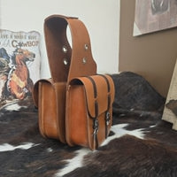Leather Saddle Bags -  Medium Brown