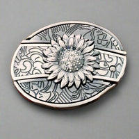 SUNFLOWER DESIGN BELT BUCKLE