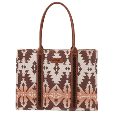 Wrangler Southwestern Aztec Print Canvas Wide Tote