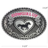 OVAL COWGIRL UP BELT BUCKLE