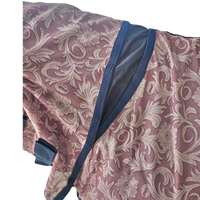 Nordic Star Special Edition Mesh Fly Sheet With Neck & Belly - Dusty Rose Floral with Navy Binding