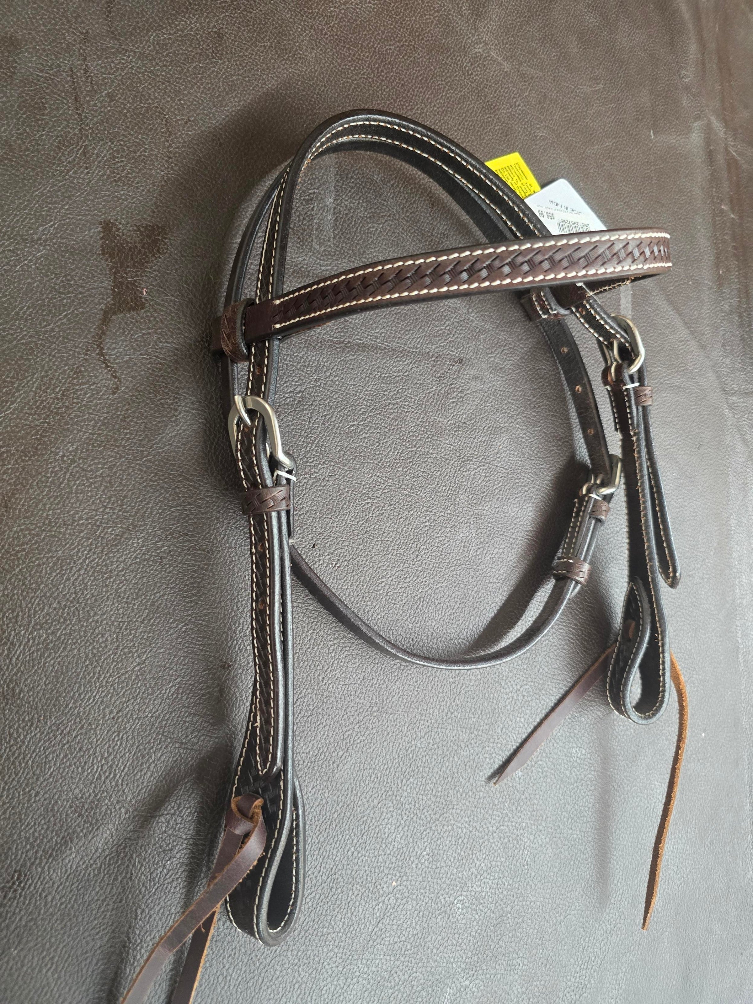 PONY BASKET WEAVE DARK OIL HEADSTALL