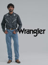 WRANGLER MENS RODEO BEN SNAP SHIRT IN EMBROIDERED GREY