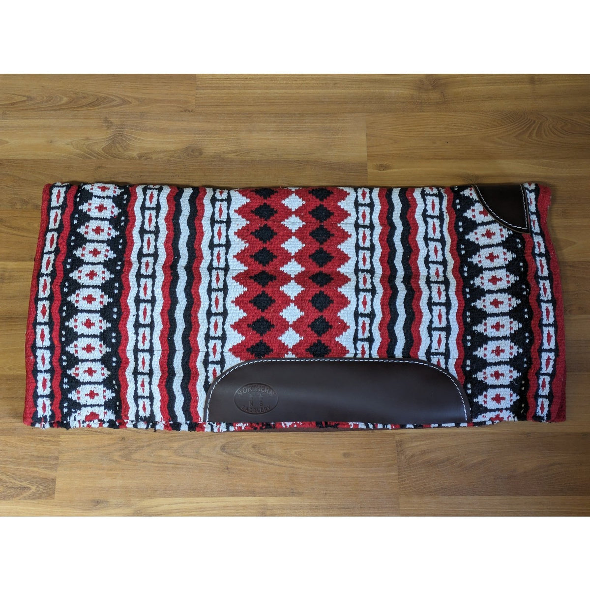 BLANKET PAD WITH FLEECE BOTTOM SADDLE PAD - RED/BLACK/WHITE