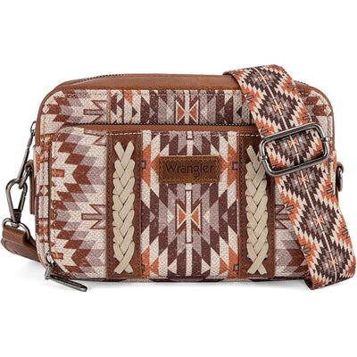 WRANGLER AZTEC DUAL SIDED PRINT CROSSBODY PURSE